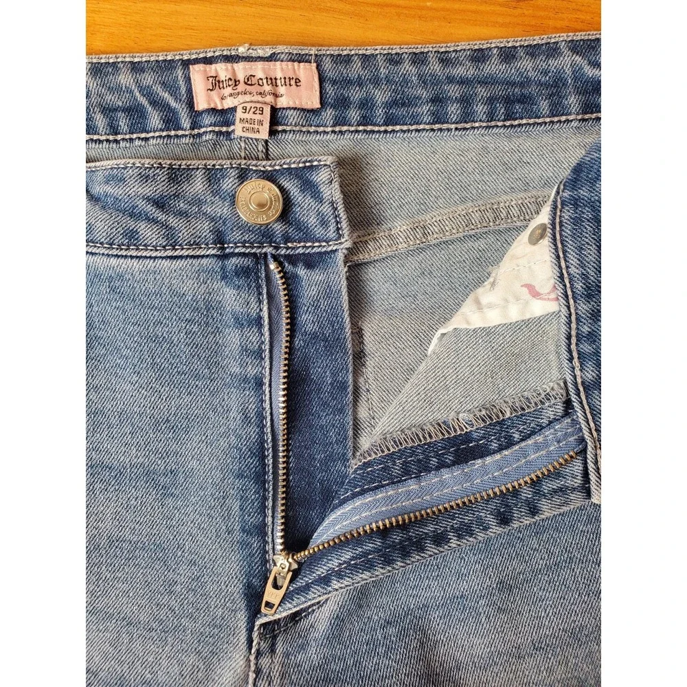 Y2K Juicy Couture Lunita Jeans Size 9 29 Rhinestone Juicy Butt Flare Leg Bottoms